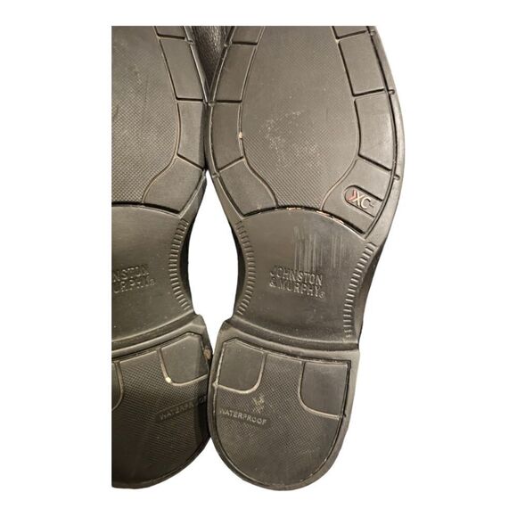 JOHNSTON & MURPHY Black Leather Wingtip Shoes -  Size 11 1/2 - Picture 6 of 10